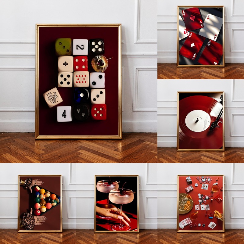 Luxury Lifestyle Furniture - Retro Nachtleven Casino Poker Dice Poster
