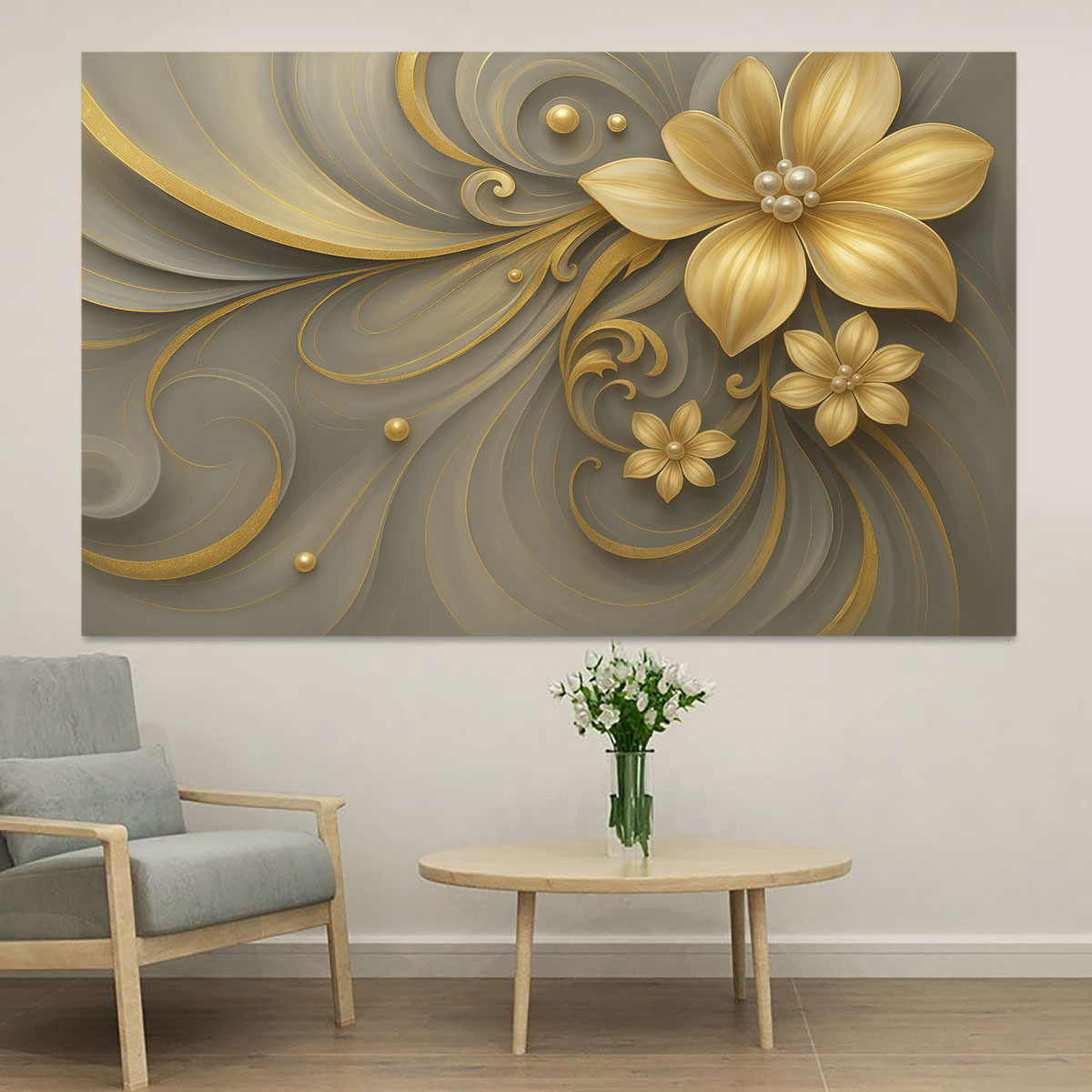 Luxury Lifestyle Furniture - 1 stuk Licht Luxe Gouden Bloem